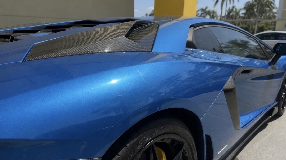Lamborghini Rear Fender Dent Repair — after