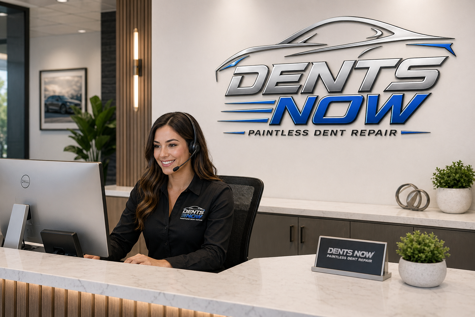 Dents Now receptionist ready to take your call